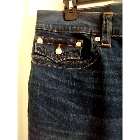 True Religion Ricky Relaxed Straight Jeans Flap Pockets WORLD TOUR BUDDHA 38x31 - Picture 2 of 9